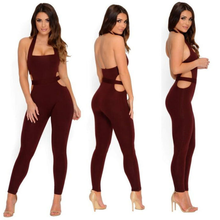 Slim Halterneck Jumpsuit European and American Yoga Tights