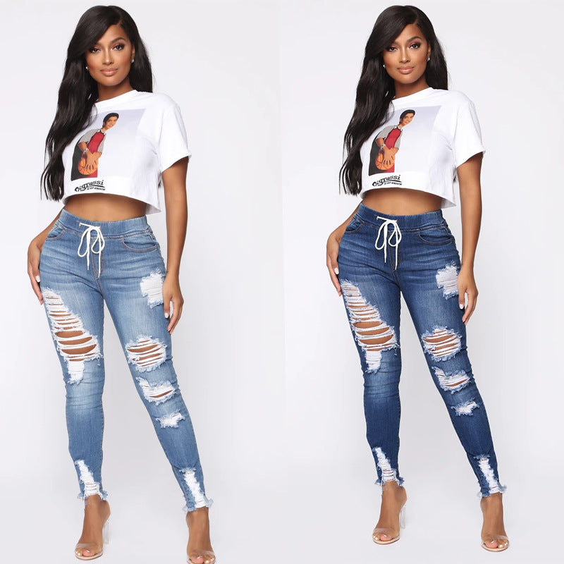 Fashion Stretch Ripped Skinny Hip Jeans