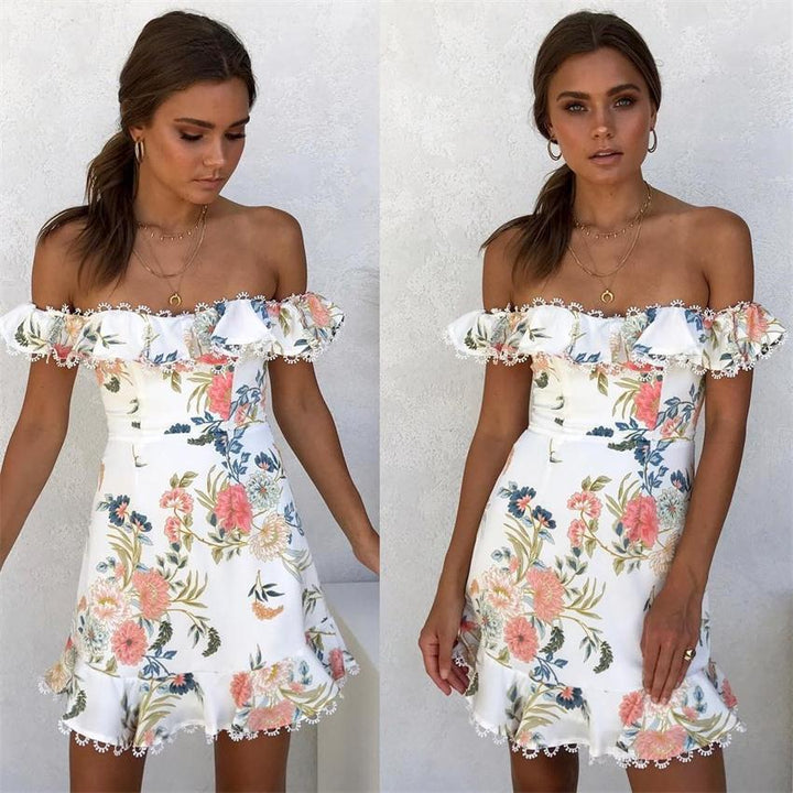 Floral print ruffle dress