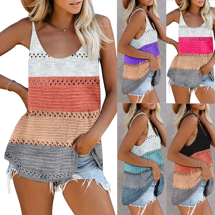 Loose Camisole Knit Beach Top Women Beachwear