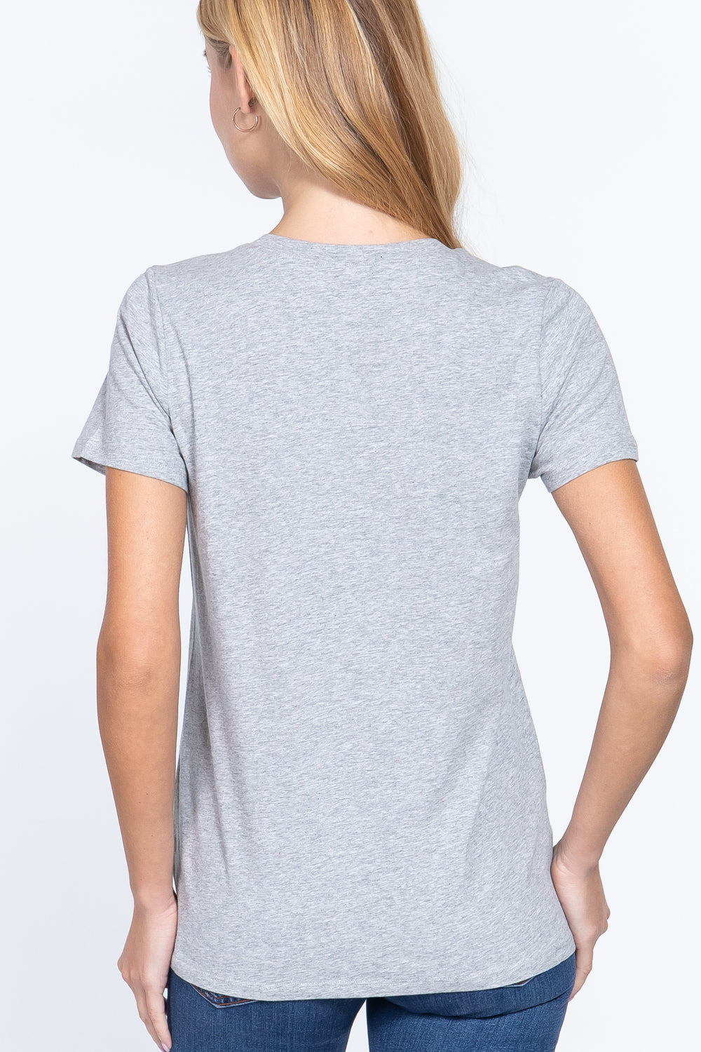 Short Sleeve V-neck Boxy Tee - Dignitestore